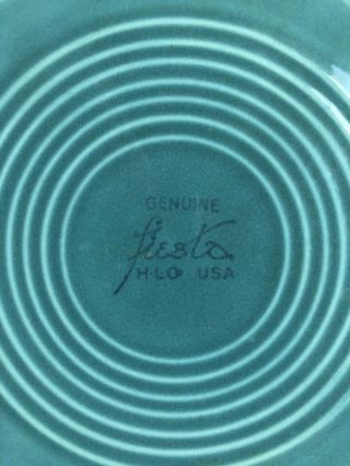 Vintage Fiestaware Plate 10.  5” Divided Turquoise Early Full Glaze 1939 - 2