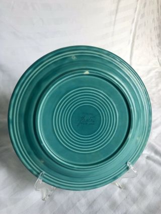 Vintage Fiestaware Plate 10.  5” Divided Turquoise Early Full Glaze 1939 - 4