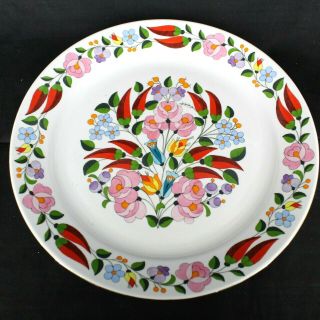 Kalocsa Hungary Hand - Painted Flowers Collectible Wall Hanging 11.  5 " Plate