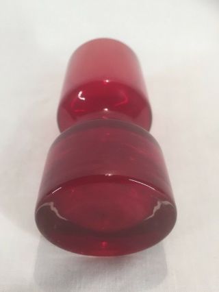 Art Glass Bud Vase Red With Clear Base (ref G326) 3