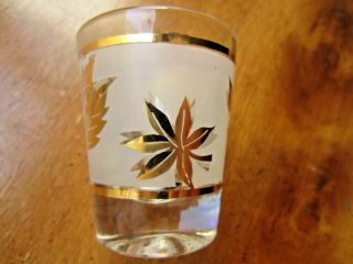Vintage Frosted Gold Leaf Shot Glasses,  set of 6 3