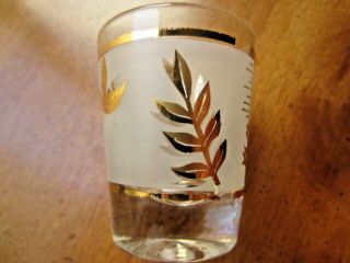 Vintage Frosted Gold Leaf Shot Glasses,  set of 6 4