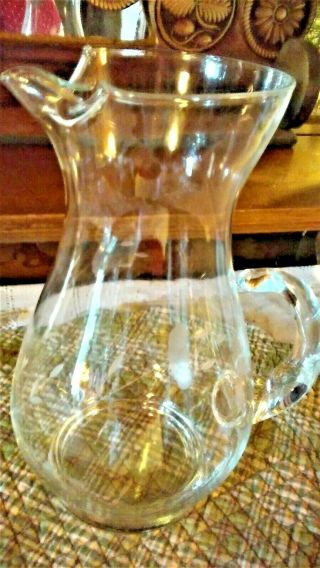 Princess House Heritage Etched Glass Pitcher