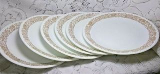 Corelle Corning Set Of 6 " Woodland " 8 1/2 Inch Salad Lunch Plates - Euc