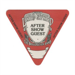 Lynyrd Skynyrd Authentic Aftershow 1987 - 1988 Tour Backstage Pass