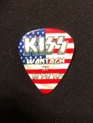 Kiss Hottest Earth Tour Guitar Pick Tommy Thayer Wantagh York 8/14/10 Signed
