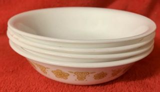 Vintage Corelle Butterfly Gold 5 3/8 " Berry Bowls Shiny Set Of 4