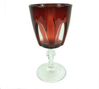 Ruby Red Crystal D’arques France Port Glass Cut To Clear Wine Sherry