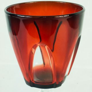 Ruby Red Crystal D’arques France Port Glass Cut To Clear Wine Sherry 2