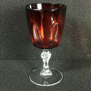 Ruby Red Crystal D’arques France Port Glass Cut To Clear Wine Sherry 3