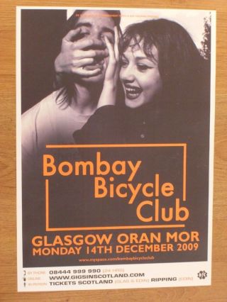 Bombay Bicycle Club - Glasgow Dec.  2009 Live Music Show Tour Concert Gig Poster