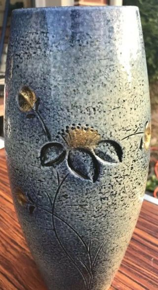 Vintage Mid Century Pottery Vase Signed (?)
