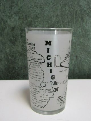 Vintage Hazel - Atlas Frosted Michigan State Collector Glass