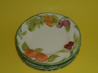 Franciscan Vintage Fresh Fruit Salad Dessert Plates Set Of 4 Made In Usa