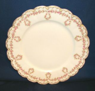 Haviland Limoges Schleiger 319 Luncheon Plate W/ Drop Rose Wreaths