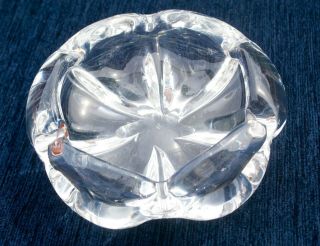 Vintage Norwegian Crystal Art Glass Bowl Ash Tray Scandinavian Handmade