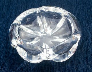 Vintage Norwegian Crystal Art Glass Bowl Ash Tray Scandinavian Handmade 2