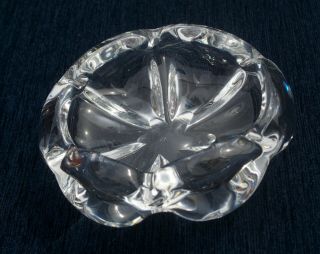 Vintage Norwegian Crystal Art Glass Bowl Ash Tray Scandinavian Handmade 3