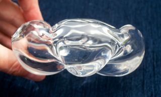 Vintage Norwegian Crystal Art Glass Bowl Ash Tray Scandinavian Handmade 5