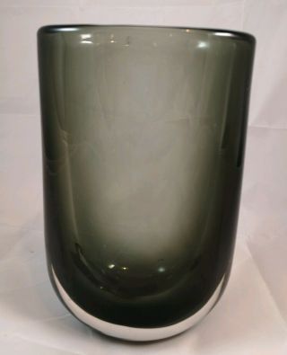Black Whitefriars 1960’s Indigo Vase 9654 Design G.  Baxter 16cms Tall