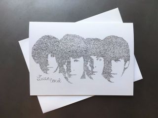 The Beatles Birthday Card With Envelope Drawn From Their Birthday Song Lyrics
