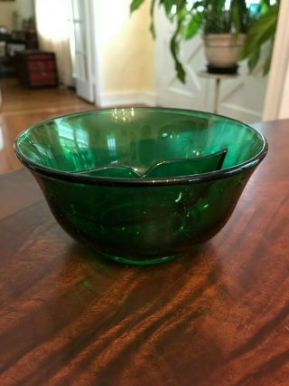Vintage Emerald Green Depression Glass Atomic Starburst Divided Dish Candy Nut