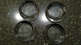 Set Of 4 Anchor Hocking Thick Clear Glass Furniture Coaster Caster Cups Vintage