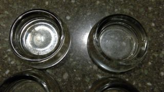 Set of 4 Anchor Hocking Thick Clear Glass Furniture Coaster Caster Cups Vintage 2