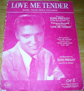 Elvis Presley Love Me Tender Song Folio With Pictures 1956 Songbook Piano,  Words