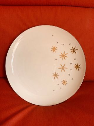 Lenox Alaris Serving Plate 14 " Porcelain Gold Stars Snow Flakes