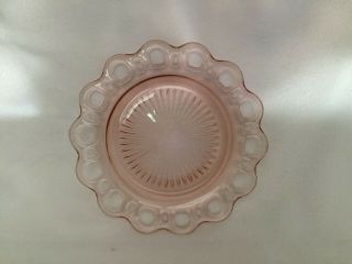 Depression Glass Pink Old Colony Open Lace Edge Plate 8 "