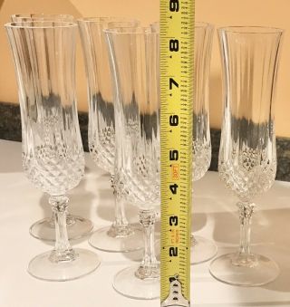 Vintage Crystal Glasses Champagne Flutes - Set of 6 - Wedding Gift,  No Box 4