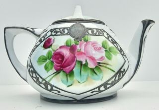 Vintage O.  & E.  G.  Royal Hand Painted Teapot With Lid Austria