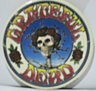 Grateful Dead Bertha Skull And Roses Round Magnet 3 " Across
