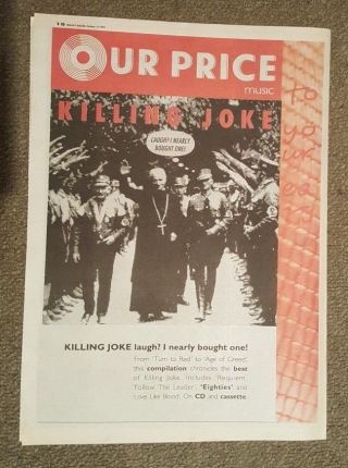Killing Joke Laugh I Nearly 1992 Press Advert Full Page 30 X 42 Cm Mini Poster