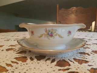 Vintage Harmony House Wembley Gravy Boat And Attached Plate
