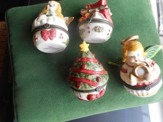 Four Villeroy & Boch Porcelain Christmas Trinket Boxes