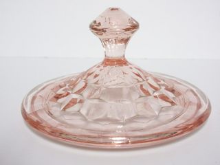 Pink Cube Cubist Lid For Sugar Or Candy / Jeannette Glass Co