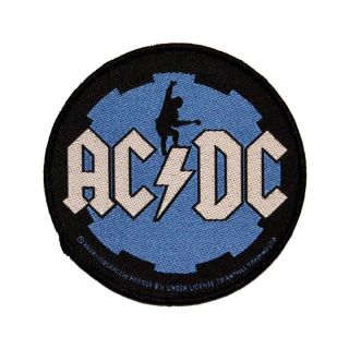Ac/dc Acdc Guitarist Angus Young Cog Icon Logo Rock Music Sew On Applique Patch