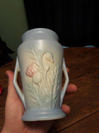 Hull Art Pottery Thistle Vase 51 6 1/2 Rare Blue Color 5