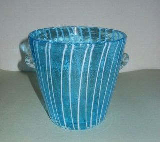 Venini Ice Bucket In Aque Blue Disaronno Mid Century Murano