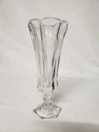 Vintage Fostoria Coin Glass Bud Vase,  Clear Glass Vase