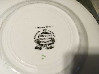Vintage 4 Indian Tree 8” Porcelain Plates Woods Burslem Made In England 3