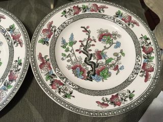 Vintage 4 Indian Tree 8” Porcelain Plates Woods Burslem Made In England 4