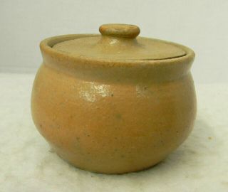 Rare Auman Nc Pottery Clear Lead Glaze Sugar Bowl & Lid,  1920 