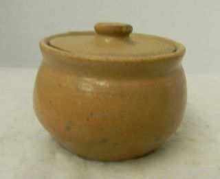 Rare Auman NC Pottery Clear Lead Glaze Sugar Bowl & Lid,  1920 ' s,  Clay Crafters 2