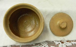 Rare Auman NC Pottery Clear Lead Glaze Sugar Bowl & Lid,  1920 ' s,  Clay Crafters 3