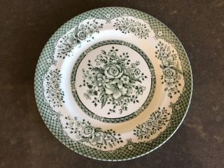 Wood & Sons Fine Tableware,  10 1/4” Kew Green Dinner Plate,  Made In England,