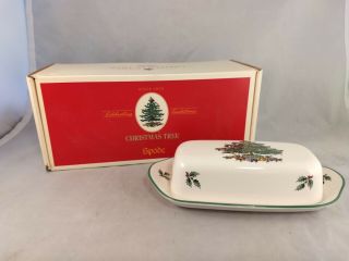 Spode Christmas Tree 1/4lb Covered Butter Dish –