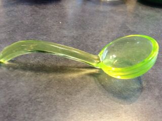Vintage Green Vaseline Depression Glass Mayo Serving Spoon Ladle Dipper Uranium